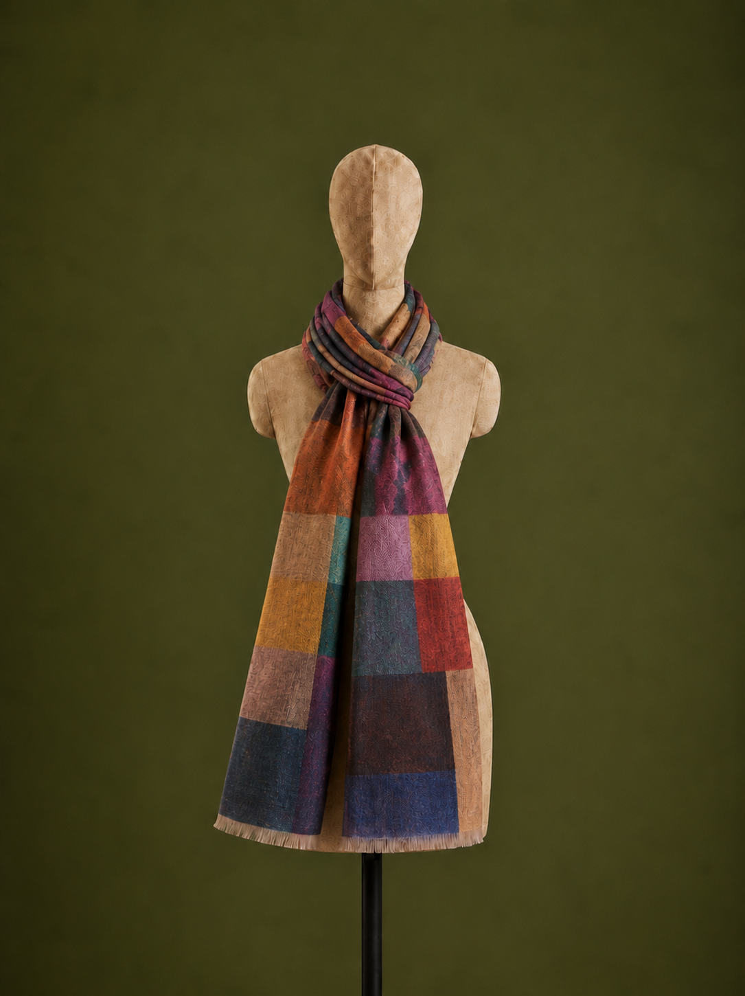 Open Canvas, Wool/Silk Stole- 28x80 Inches