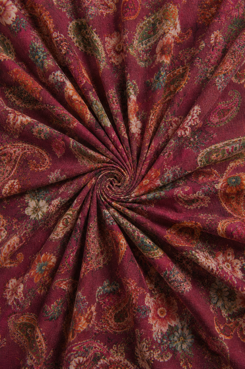 Scarlet Escape, Wool/Silk Stole- 28x80 Inches