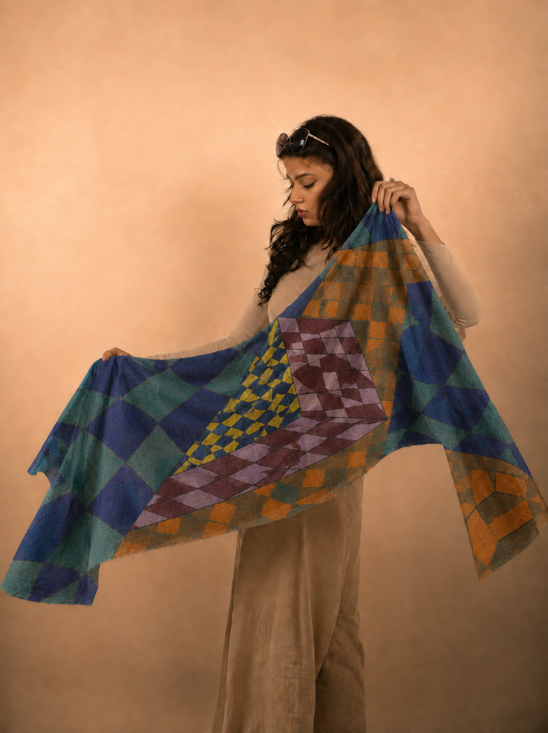 The Wayfinder, Wool/Silk Stole- 28x80 Inches