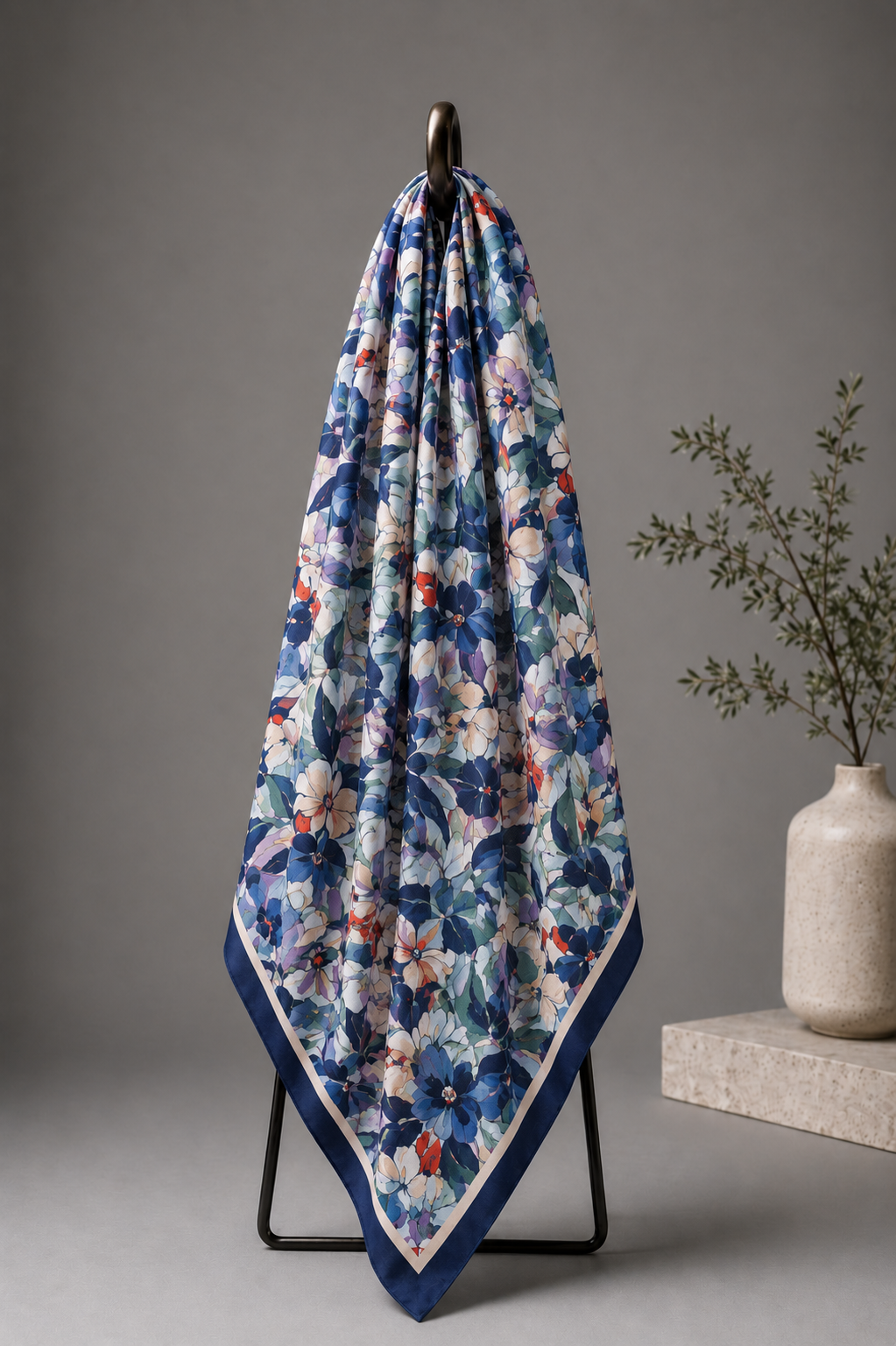 Unscripted Bloom, Wool/Silk Stole- 28x80 Inches