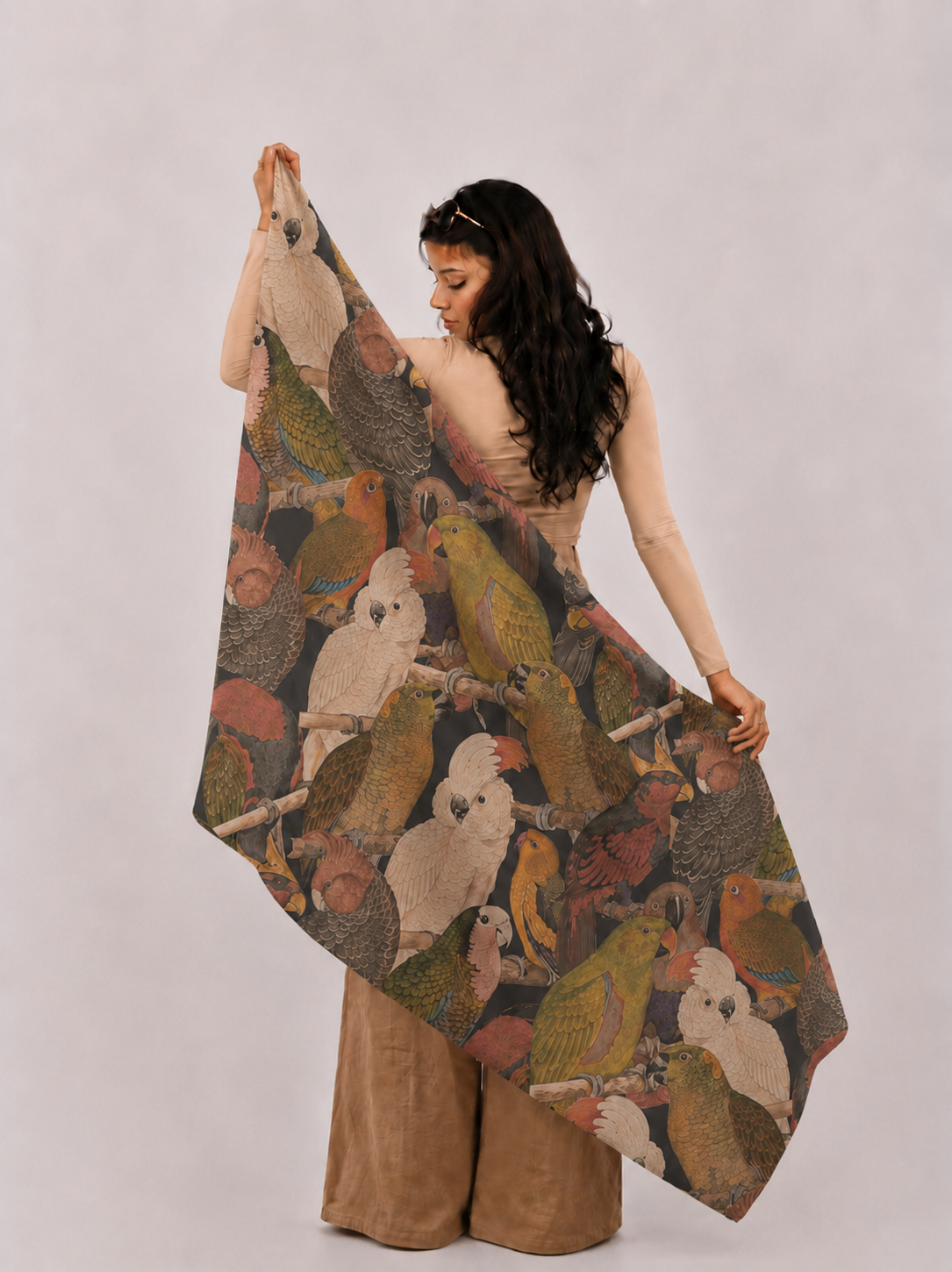 Wings Unbound, Cotton/Modal Stole- 28x80 Inches