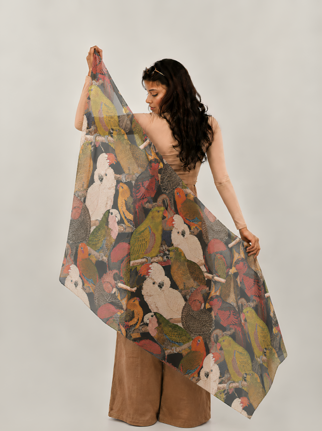 Wings Unbound, Cotton/Modal Stole- 28x80 Inches